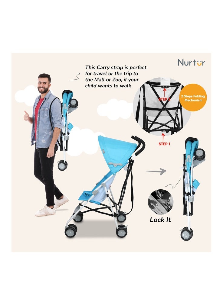 Nurtur عربة أطفال ريكس باجي خفيفة الوزن متعددة الألوان مع حزام كتف مدمج قابل للطي من 6 إلى 36 شهرًا منتج رسمي متعدد الألوان  - Image 5