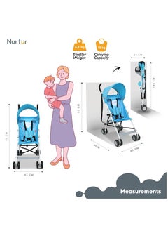 Nurtur عربة أطفال ريكس باجي خفيفة الوزن متعددة الألوان مع حزام كتف مدمج قابل للطي من 6 إلى 36 شهرًا منتج رسمي متعدد الألوان  - Image 4