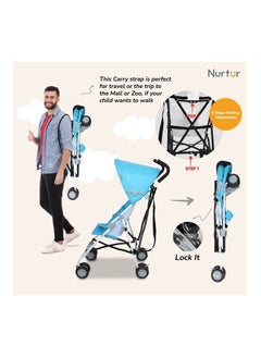 Nurtur عربة أطفال ريكس باجي خفيفة الوزن متعددة الألوان مع حزام كتف مدمج قابل للطي من 6 إلى 36 شهرًا منتج رسمي متعدد الألوان  - Image 5