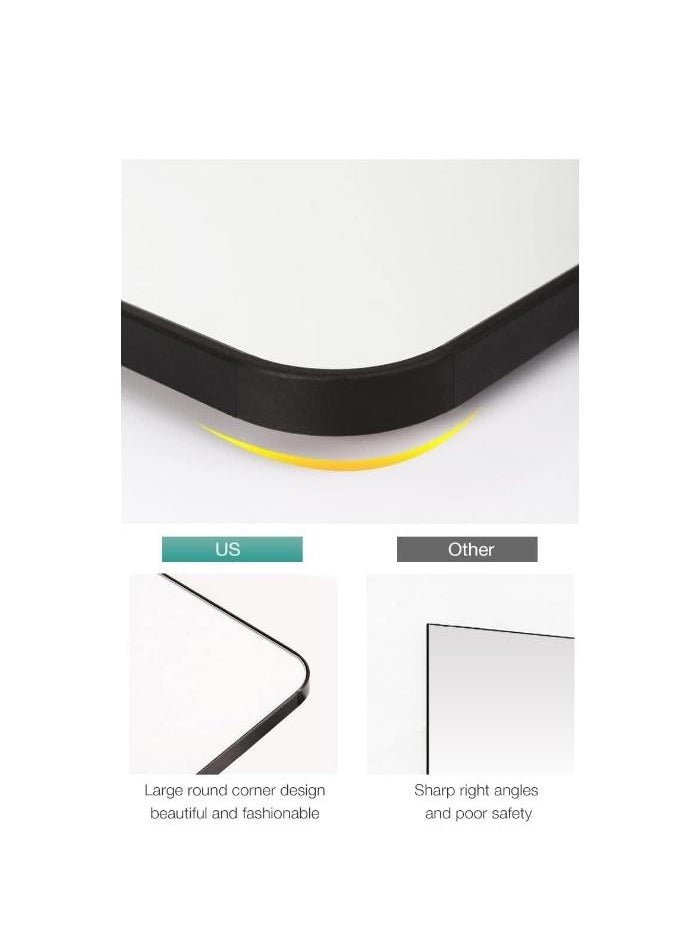 Generic - Black Full Length Mirror  Rounded Corner Floor Mirror Standing Hanging or Leaning Against Wall Dressing Room Mirror Full Length - Image 1