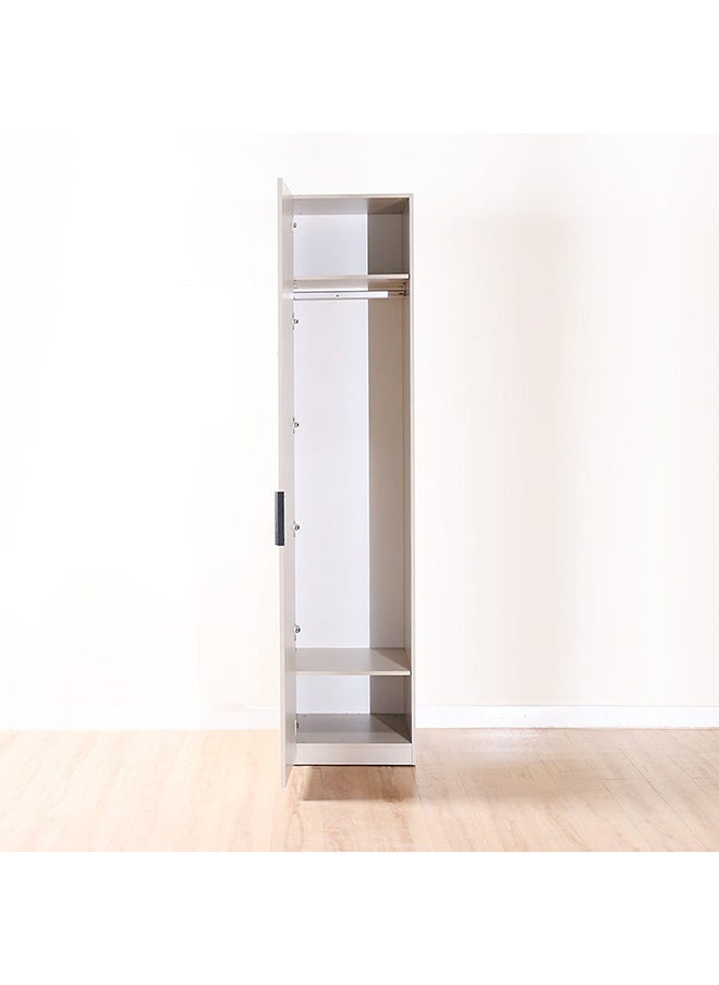 DANUBE HOME - Defne 50Cm Left Wardrobe Extra Sturdy Closet Clothes Storage Cupboard Modern Design Space Saving Cabinet For Bedroom 51x59x230Cm Cream/Black - Image 1