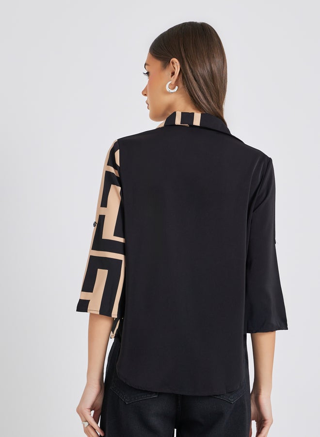 تايك تو قميص بأكمام قصيرة وطبعة جرافيك بقصة عادية - Image 5