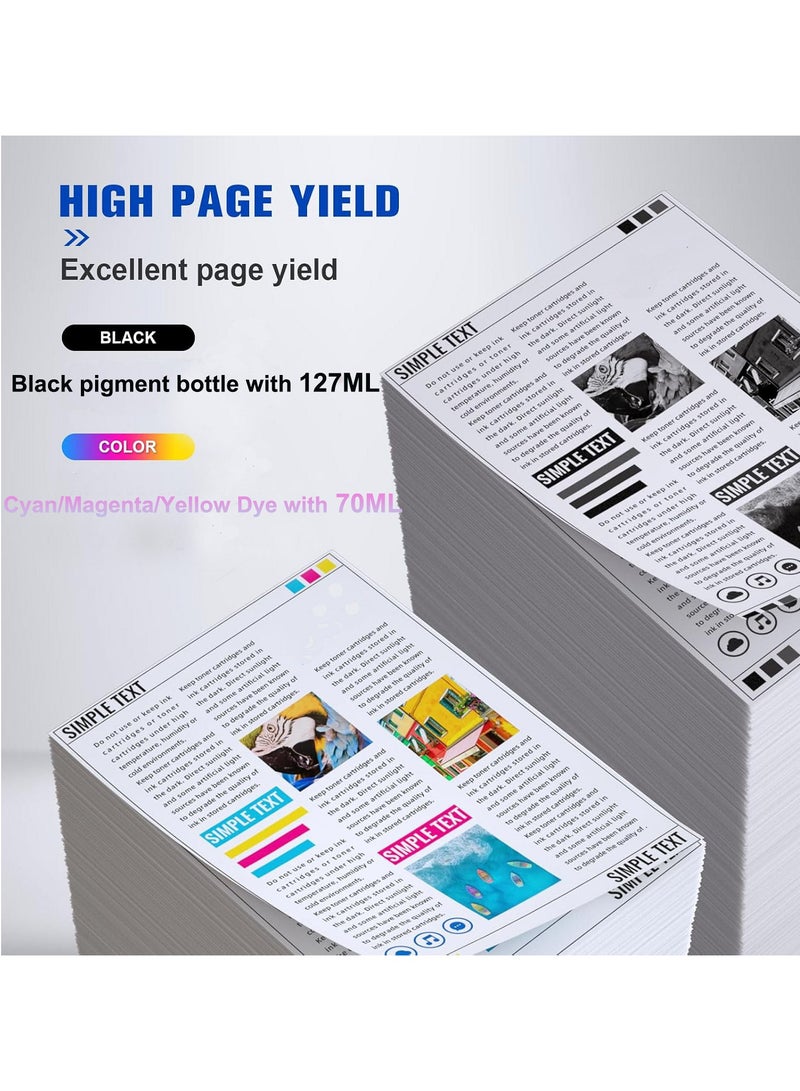 101 ink Bottle for 101 4-Pack, Black Cyan Magenta Yellow Ink for Printer Refill for L4150 L4160 L6160 L6170 L6176 L6190 L14150 Printer(4-Color)  - Image 2