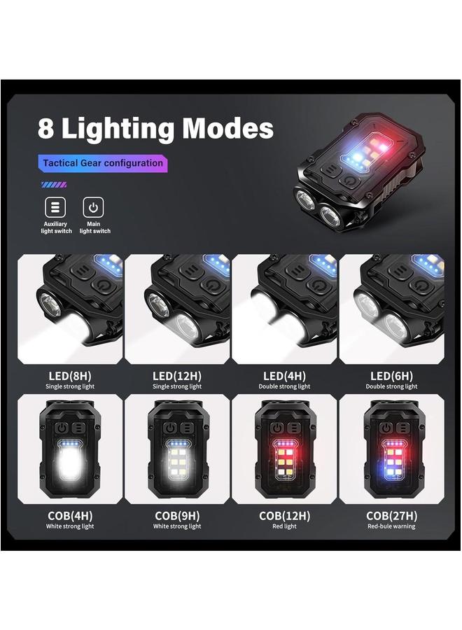 HOMESTAR Mini Keychain EDC Flashlight Rechargeable, 1000 High Lumens Super Bright Flash Lights Small Portable Tactical Pocket Torch with Magnet & Clip, 8 Modes,USB C Ipx65 Waterproof - Image 3