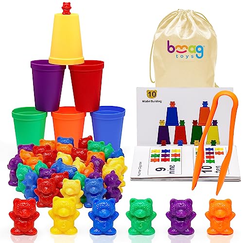 Bmag Counting Bears with Matching Sorting Cups Preschool Learning Toys Color Recognition and Math Learning Games STEM Educational Toy Gift for Kids Age 3 4 5 Year Old Boys Girls - Image 1