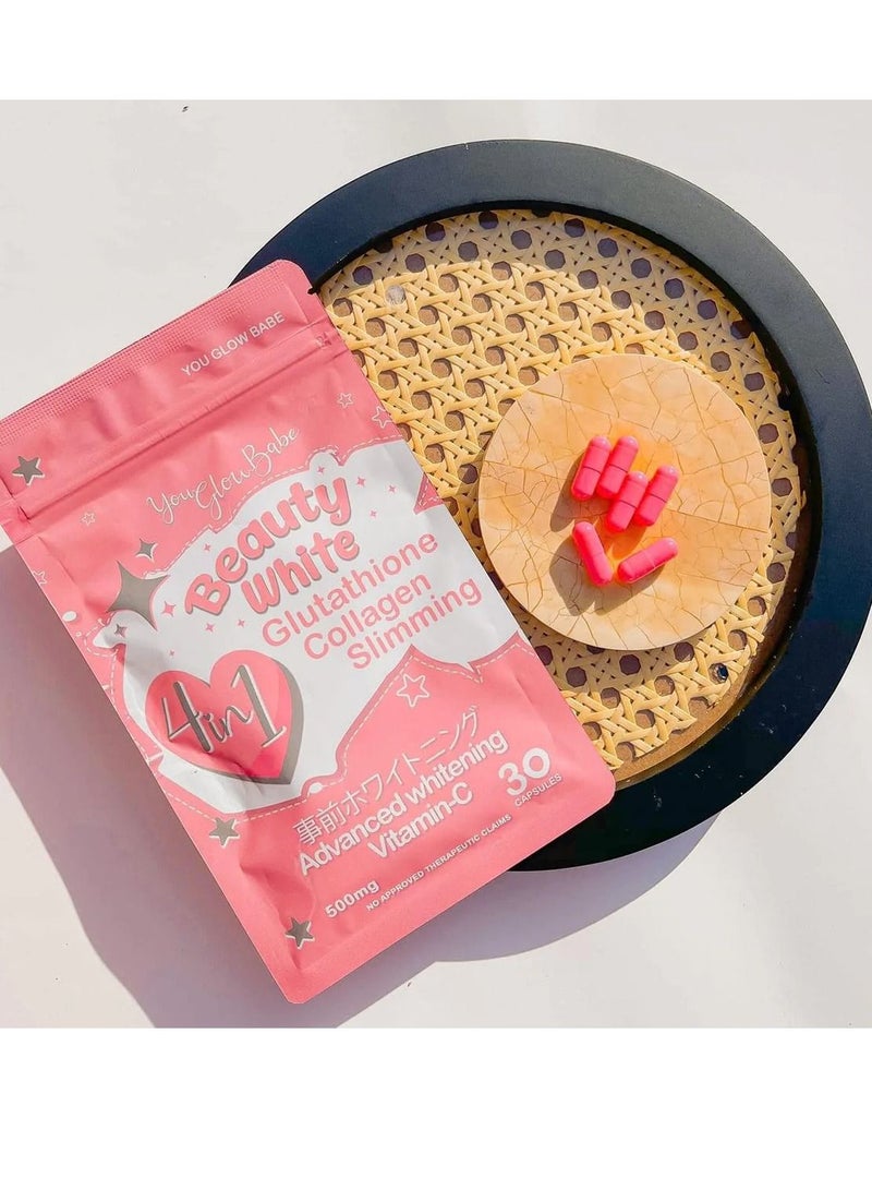 Beauty White 4 in 1 glutathione and collagen Slimming capsule 30cps - Image 2