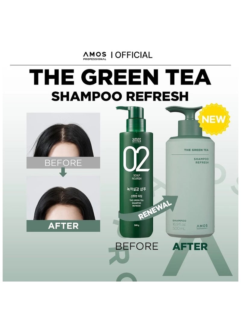 آموس شامبو أموس بروفيشنال بالشاي الأخضر المنعش (500 مل) AM015 - Image 2