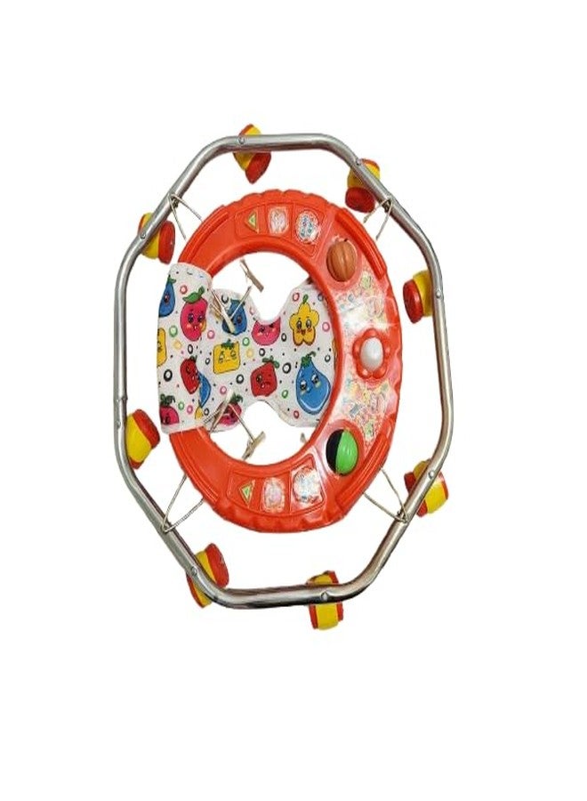 EVOSHINE Baby Walker for Kids 6-18 Months | 360° Rotating Wheels | Soft Cushion Seat | Unique Design Walking Support for Boys & Girls (Red) - Image 4