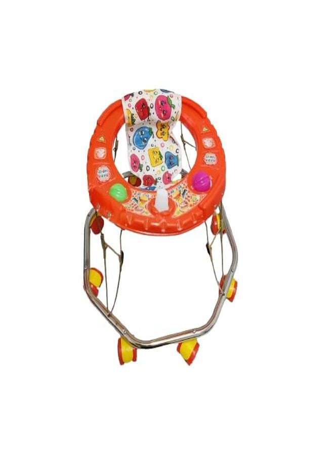 EVOSHINE Baby Walker for Kids 6-18 Months | 360° Rotating Wheels | Soft Cushion Seat | Unique Design Walking Support for Boys & Girls (Red) - Image 1