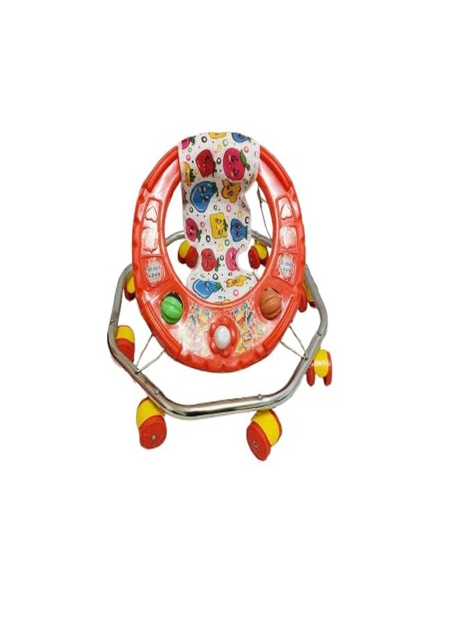 EVOSHINE Baby Walker for Kids 6-18 Months | 360° Rotating Wheels | Soft Cushion Seat | Unique Design Walking Support for Boys & Girls (Red) - Image 3