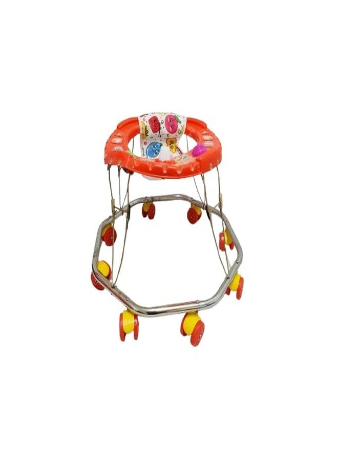 EVOSHINE Baby Walker for Kids 6-18 Months | 360° Rotating Wheels | Soft Cushion Seat | Unique Design Walking Support for Boys & Girls (Red) - Image 2