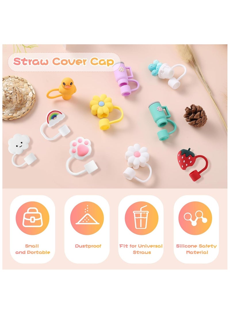 LIMOS 10pcs Silicone Straw Cover Caps for Stanley Cups 30 & 40 Oz - Reusable Straw Toppers, Soft and Cute Tips, Fits 8-10mm Straws - Image 4