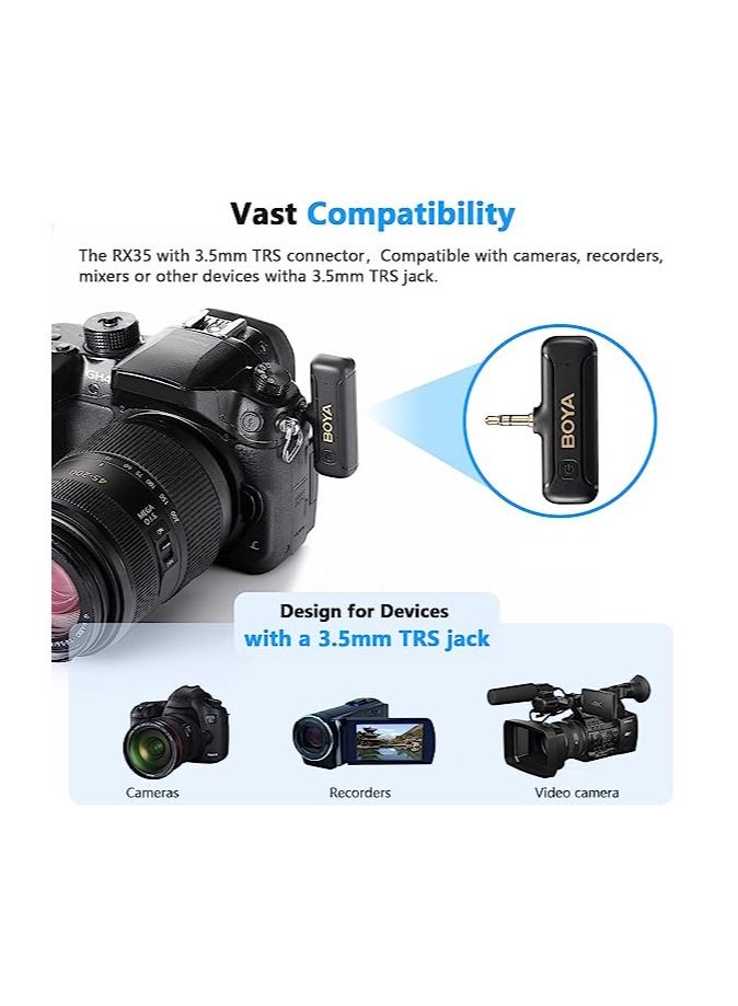 BOYA BY-WM3T2-M1 Wireless Lavalier Microphone Plug Play Microphone with 3.5mm TRS Connector for Camera Recorder Noise Cancellation Cordless Mini Clip On Mic for Video Recording YouTube Vlogging - Image 4