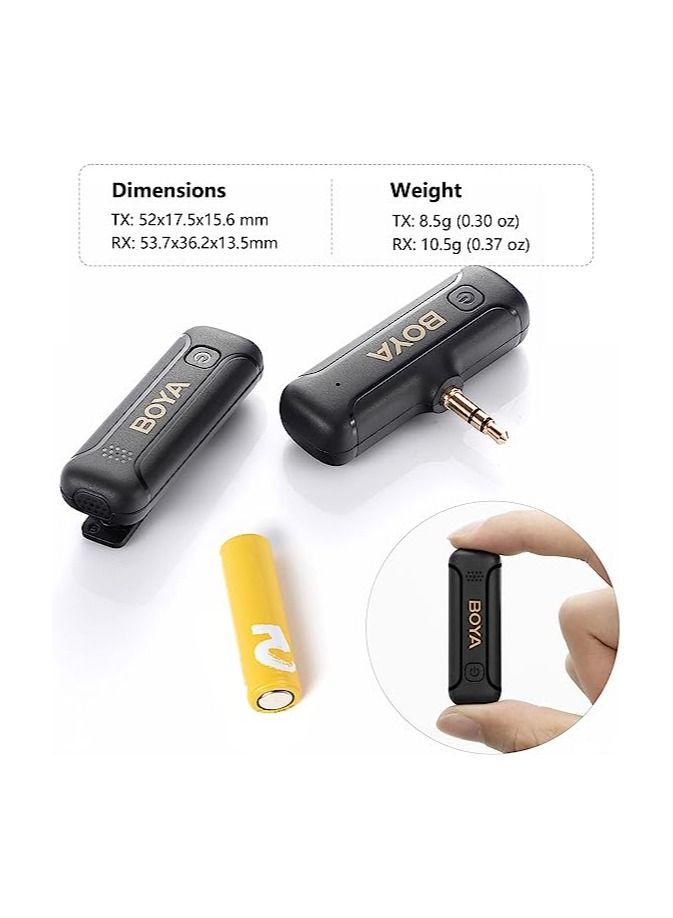 BOYA BY-WM3T2-M1 Wireless Lavalier Microphone Plug Play Microphone with 3.5mm TRS Connector for Camera Recorder Noise Cancellation Cordless Mini Clip On Mic for Video Recording YouTube Vlogging - Image 3
