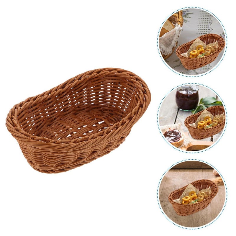 Wear Resistant Plastic Fruit Basket Bread Basket 19x13x7.5cm Multifunctional Snack Storage Kitchen Counter Home Use - Image 5