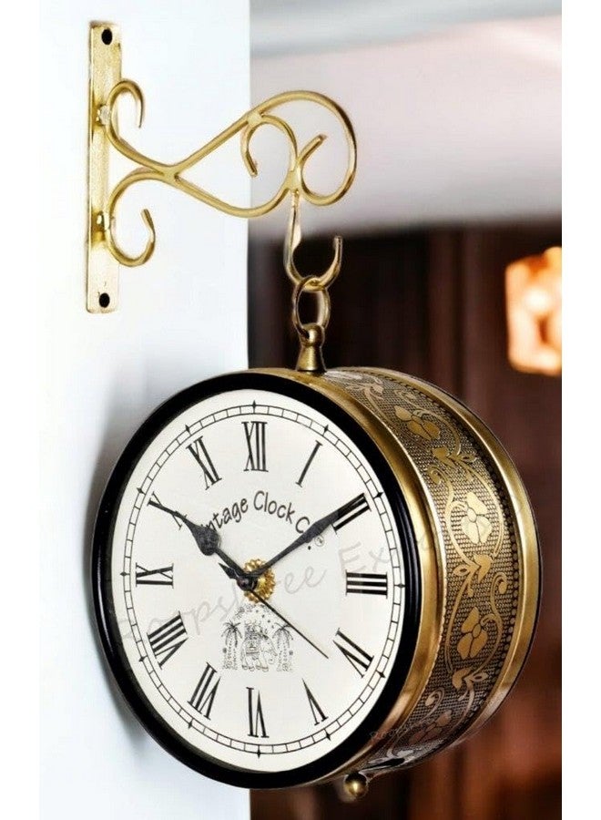 Vintage Clock Vintage Clock Handcrafted Double Side Wall Clock 1 Year Warranty / 65091-8-FRR  - Image 5