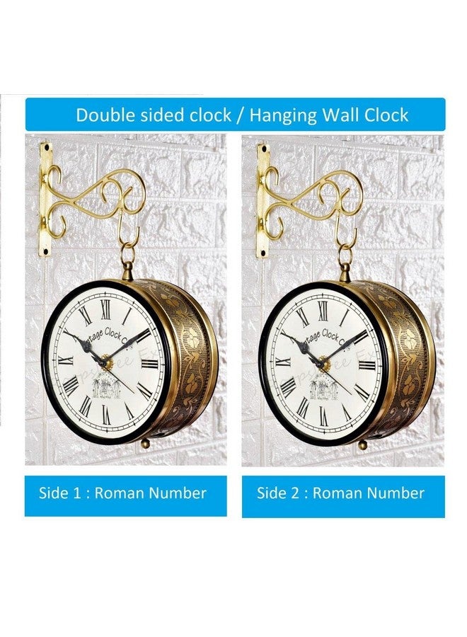 Vintage Clock Vintage Clock Handcrafted Double Side Wall Clock 1 Year Warranty / 65091-8-FRR  - Image 2