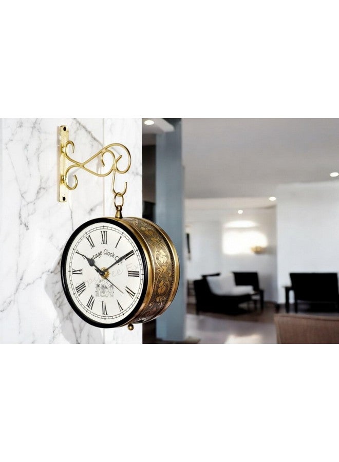 Vintage Clock Vintage Clock Handcrafted Double Side Wall Clock 1 Year Warranty / 65091-8-FRR  - Image 3