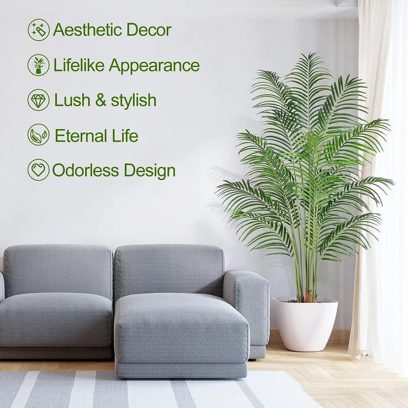 FOX & FERN Artificial New Areca Palm Plant 5 feet with Pot for Indoor Home, Office Decor Auditoriums, Entertainment Venues, Kindergarten, Hotel, (Areca Palm 150CM) GAJW3479 - Image 2