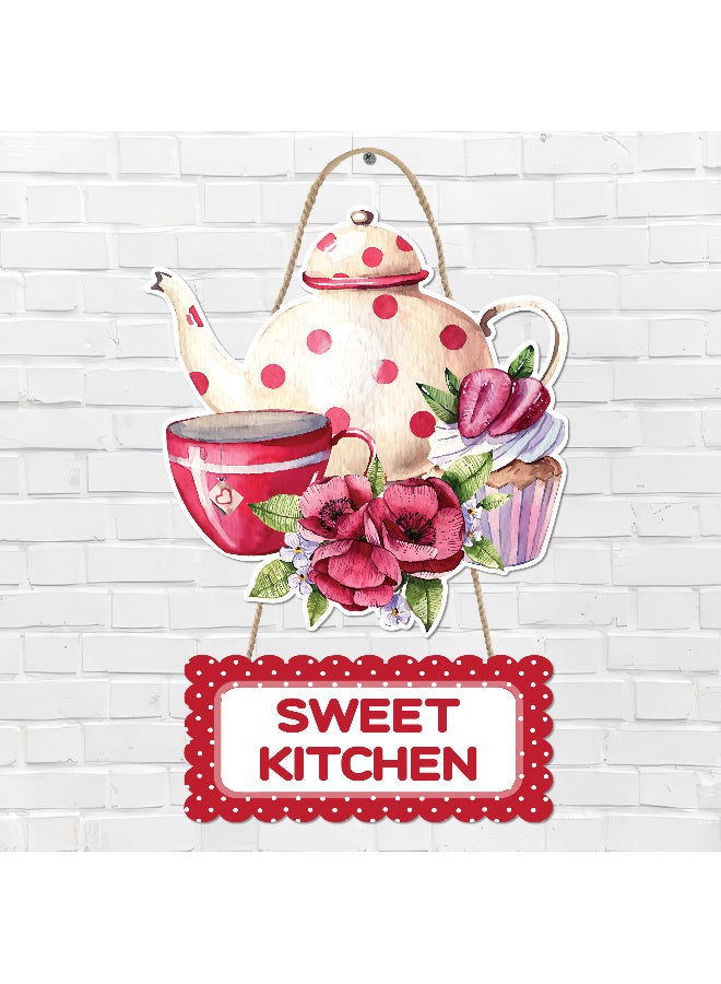 Unique Kitchen Wall Hanging In The Shape Of A Floral Teapot, Large Printed 3D Wall Model (Size 46x30 Cm), High-Quality Printed Decorative Artwork. Kitchen Decorations, Wall Murals, Modern Decor, 3D Miniature Model, Wall Décor, And Wall Art Panels. - Image 1