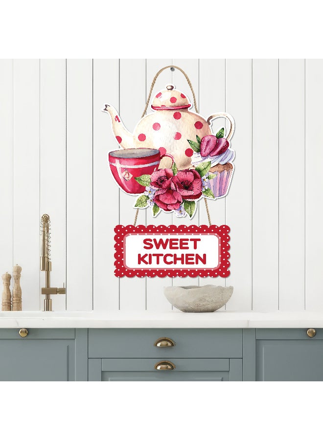 Unique Kitchen Wall Hanging In The Shape Of A Floral Teapot, Large Printed 3D Wall Model (Size 46x30 Cm), High-Quality Printed Decorative Artwork. Kitchen Decorations, Wall Murals, Modern Decor, 3D Miniature Model, Wall Décor, And Wall Art Panels. - Image 3