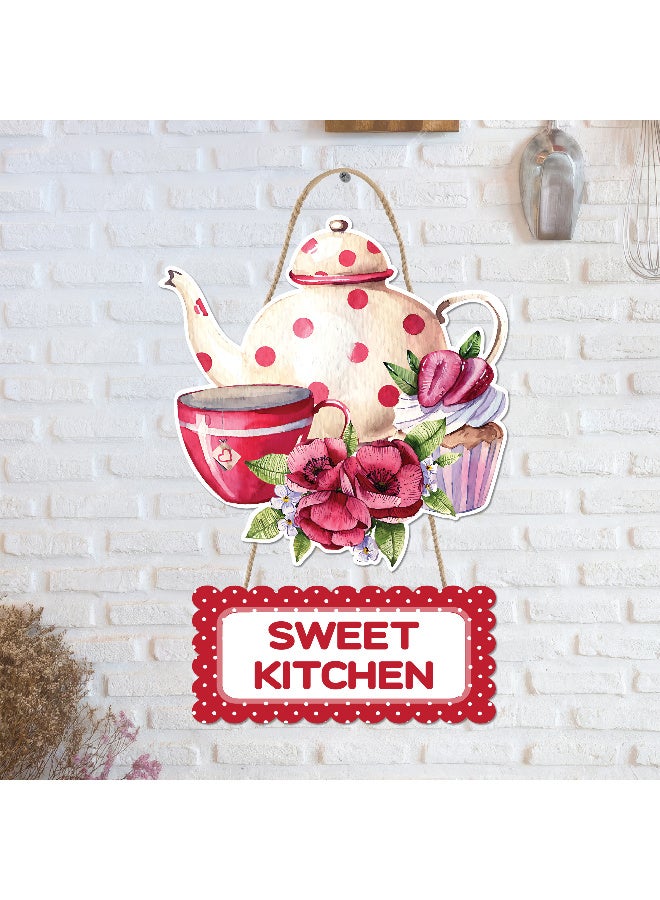 Unique Kitchen Wall Hanging In The Shape Of A Floral Teapot, Large Printed 3D Wall Model (Size 46x30 Cm), High-Quality Printed Decorative Artwork. Kitchen Decorations, Wall Murals, Modern Decor, 3D Miniature Model, Wall Décor, And Wall Art Panels. - Image 2