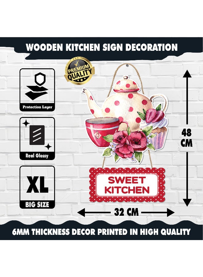 Unique Kitchen Wall Hanging In The Shape Of A Floral Teapot, Large Printed 3D Wall Model (Size 46x30 Cm), High-Quality Printed Decorative Artwork. Kitchen Decorations, Wall Murals, Modern Decor, 3D Miniature Model, Wall Décor, And Wall Art Panels. - Image 5