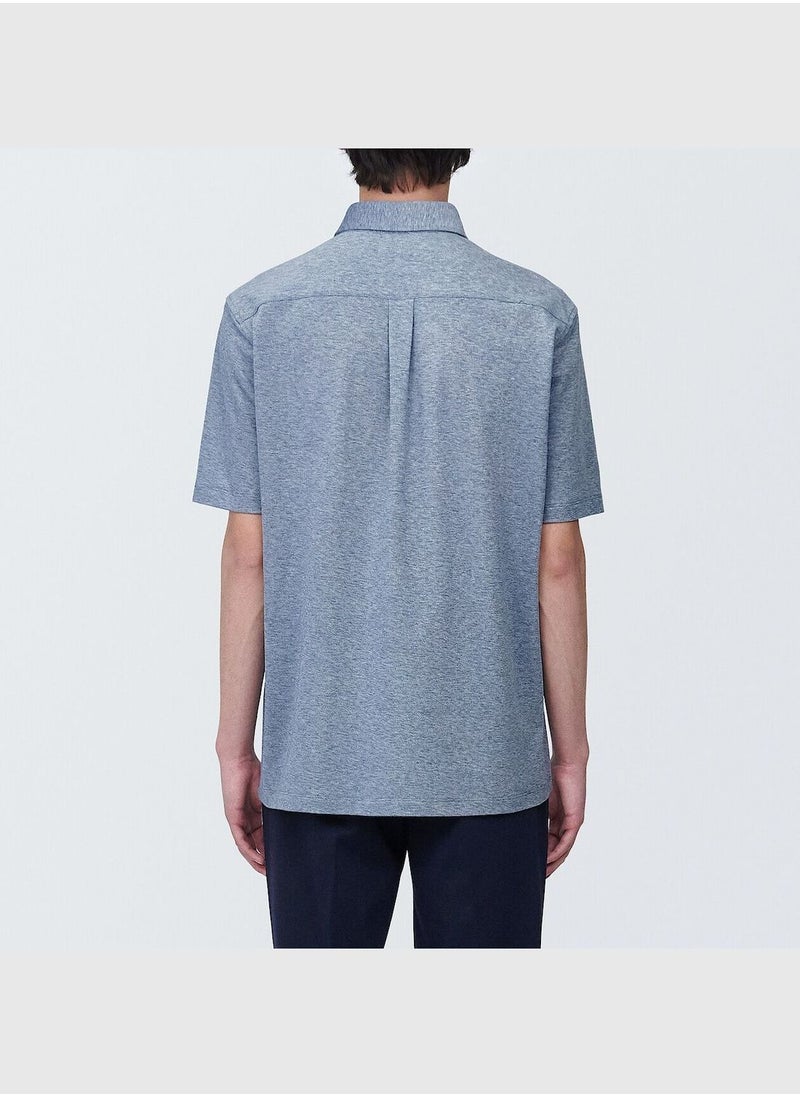 MUJI Cool Touch Pique Button Down Short Sleeve Polo Shirt  - Image 4