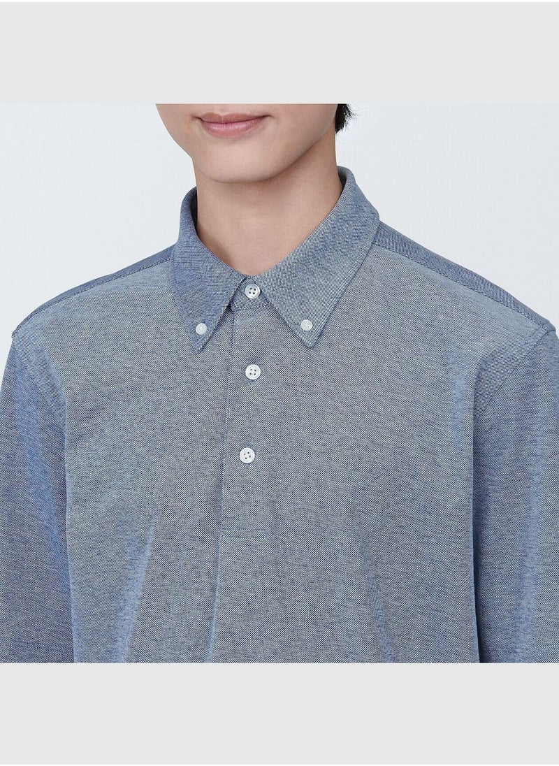MUJI Cool Touch Pique Button Down Short Sleeve Polo Shirt  - Image 5