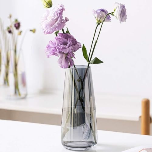 Clovefry Decorative Vases for Flowers Plants, Home Décor Office Living Table Decoration,Vases for Home Decor, Luster Glass Vase,Modern Glass Vase - (Approx 7 Inches Height) (Black) - Image 1