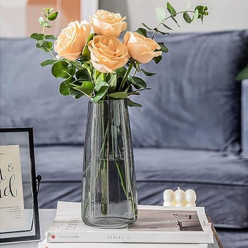 Clovefry Decorative Vases for Flowers Plants, Home Décor Office Living Table Decoration,Vases for Home Decor, Luster Glass Vase,Modern Glass Vase - (Approx 7 Inches Height) (Black) - Image 2