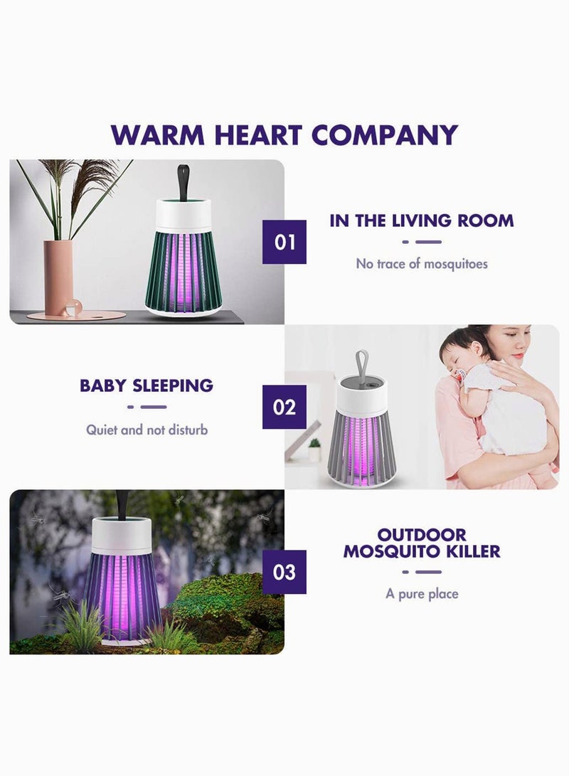 Excefore Bug Zapper Mosquito Killer Electric Mosquito Killing Lamp Portable USB LED Light Mosquito Trap for Home Bedroom Outdoor Camping Mosquito Killer Lamp Mosquito Trap USB Powered Green - Image 3