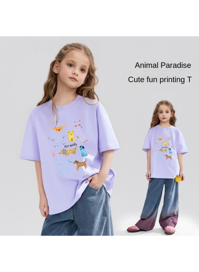 abckids Boys' Short Sleeve Cotton T-shirt, 25 Summer Girls' Half Sleeve Thin Breathable Teen Top - Image 2
