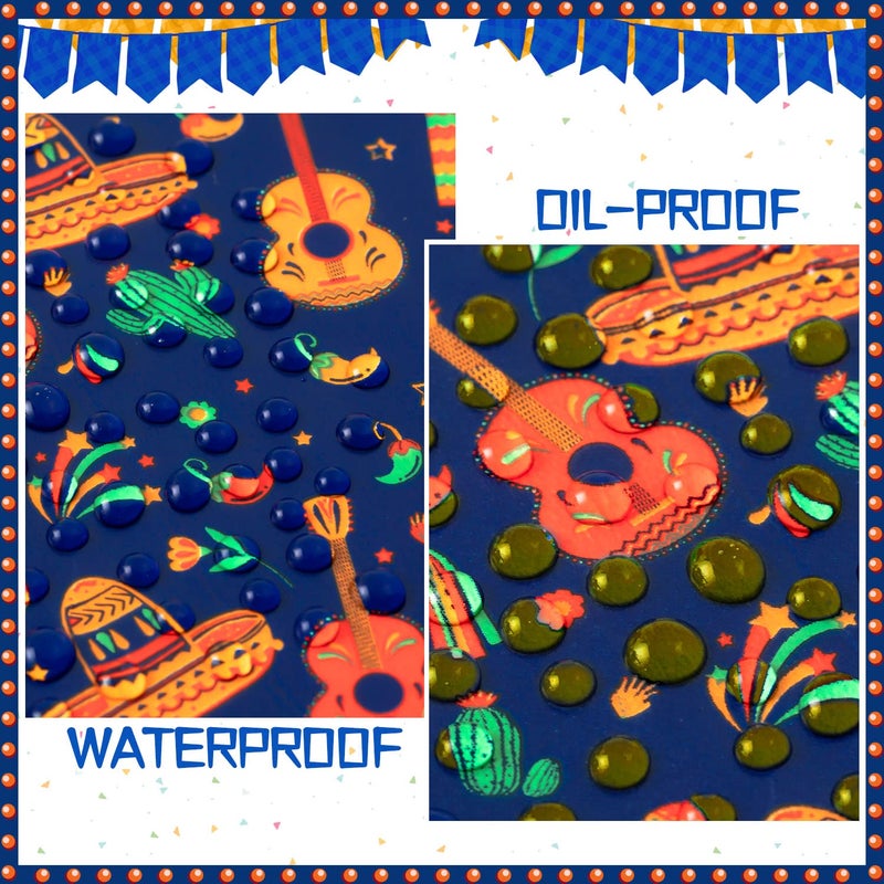 KVCSYAW 100 Pcs Fiesta Wax Paper for Food, Cinco De Mayo Wax Paper Sheets Deli Paper Sandwich Wrap Candy Wraps, Waterproof Oil-proof Picnic Basket Liners with Guitar Pattern for Kitchen Handmade Food(Blue) - Image 3