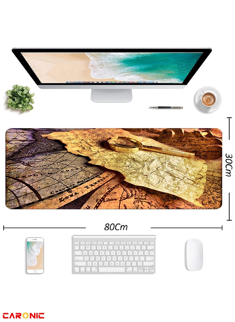 CARONIC - Large Gaming Mouse Pad with Superior Micro Weave Cloth Extended Desk Mousepad with Stitched Edges Non-Slip Base Water Resist Keyboard Pad For Gamer And Office Home Carl M1689 - Image 1