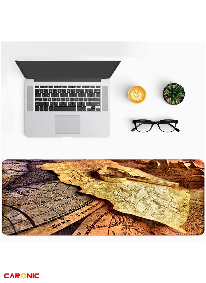 CARONIC - Large Gaming Mouse Pad with Superior Micro Weave Cloth Extended Desk Mousepad with Stitched Edges Non-Slip Base Water Resist Keyboard Pad For Gamer And Office Home Carl M1689 - Image 1