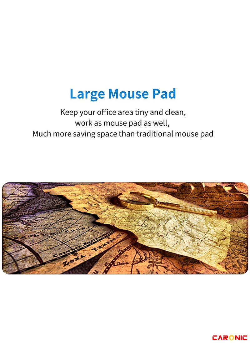 CARONIC - Large Gaming Mouse Pad with Superior Micro Weave Cloth Extended Desk Mousepad with Stitched Edges Non-Slip Base Water Resist Keyboard Pad For Gamer And Office Home Carl M1689 - Image 1