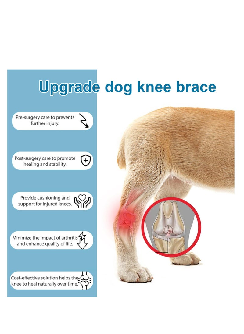 Dog Knee Brace, Dog ACL Brace Hind Leg Hip Rear Legs Support Brace for Torn ACL Hind Leg, Adjustable Dog Brace, Reduces Pain and Inflammation with Side Stabilizers Dog Leg Brace (Large) - Image 3
