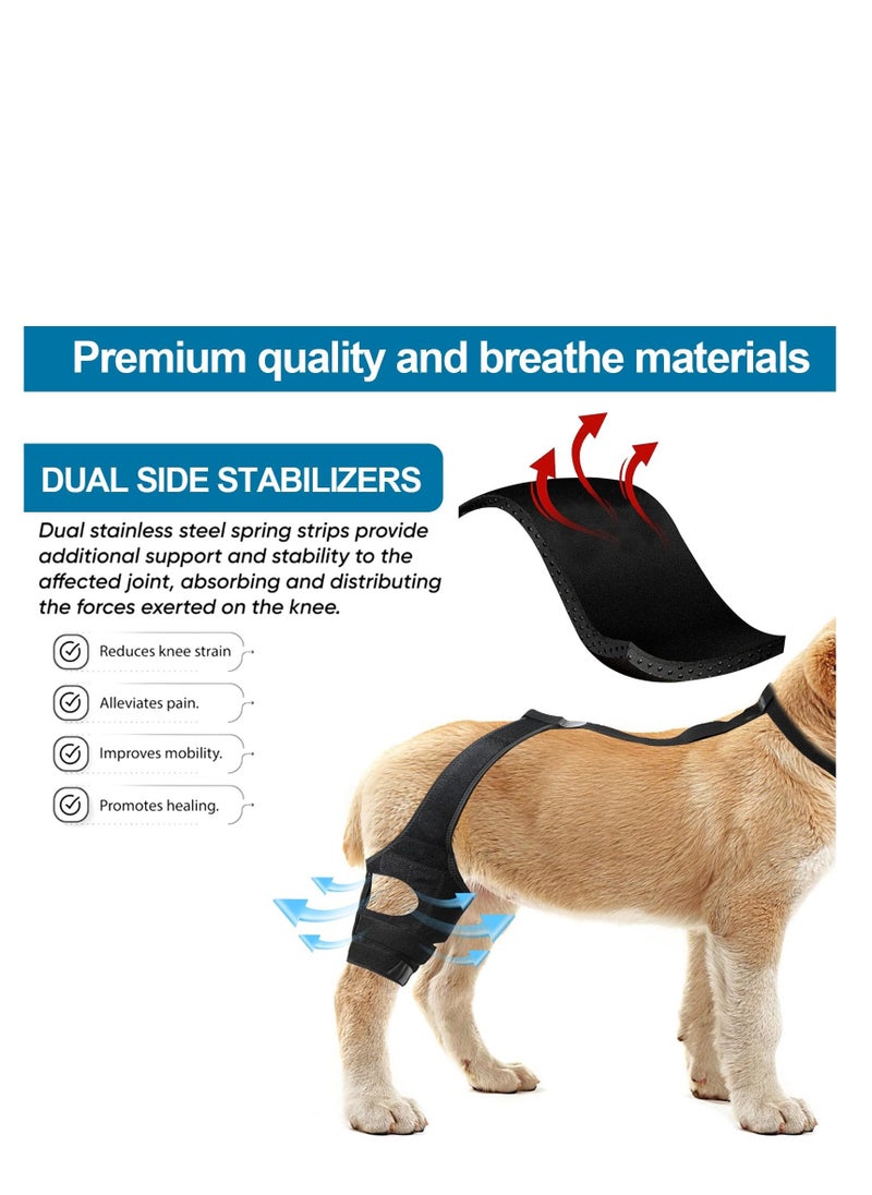 Dog Knee Brace, Dog ACL Brace Hind Leg Hip Rear Legs Support Brace for Torn ACL Hind Leg, Adjustable Dog Brace, Reduces Pain and Inflammation with Side Stabilizers Dog Leg Brace (Large) - Image 5