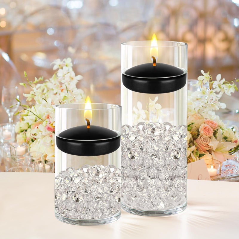 Mega Candles Mega Candles 48 pcs Unscented Black Floating Candles  Hand Poured Wax Candle 3 Inch Diameter  Home D?cor  Wedding Receptions  Baby Showers  Birthdays  Celebrations  Meditations  Spas  - Image 4