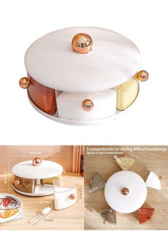 FALMER 5 Grid Spice Jar Organizer (Round- Random Color)  - Image 1