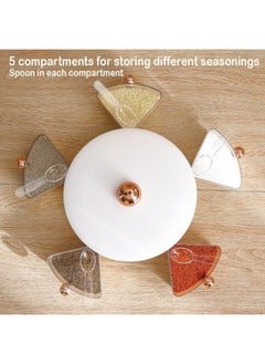FALMER 5 Grid Spice Jar Organizer (Round- Random Color)  - Image 4