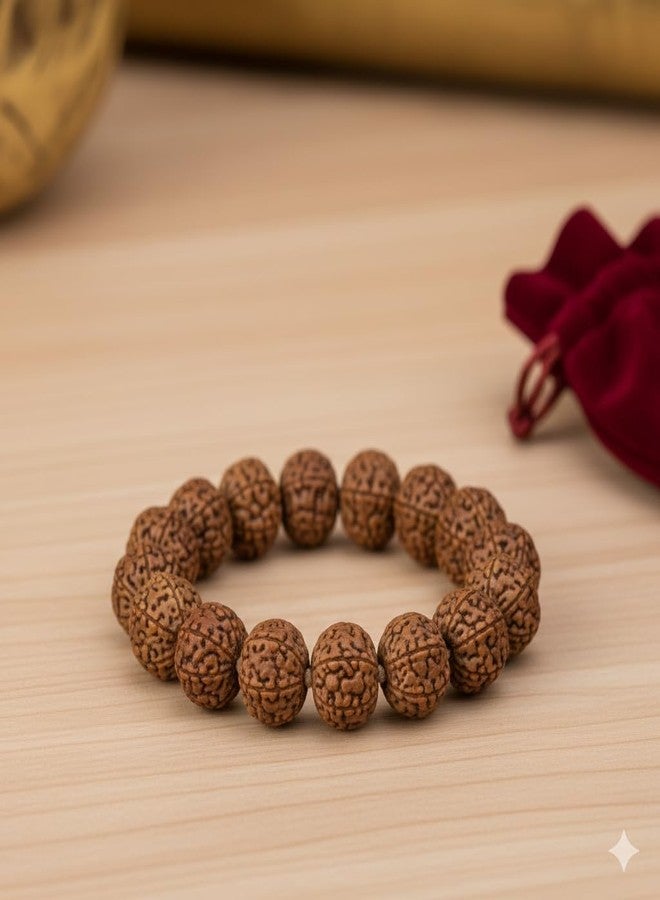 Agatesvibe سوار رودراكشا من أغاتسفايب بسبعة أوجه - خرز رودراكشا طبيعي أصلي للإيجابية والنمو والحماية | سوار علاجي فلكي للثروة والازدهار والتوازن | سوار للجنسين للرجال والنساء - Image 2