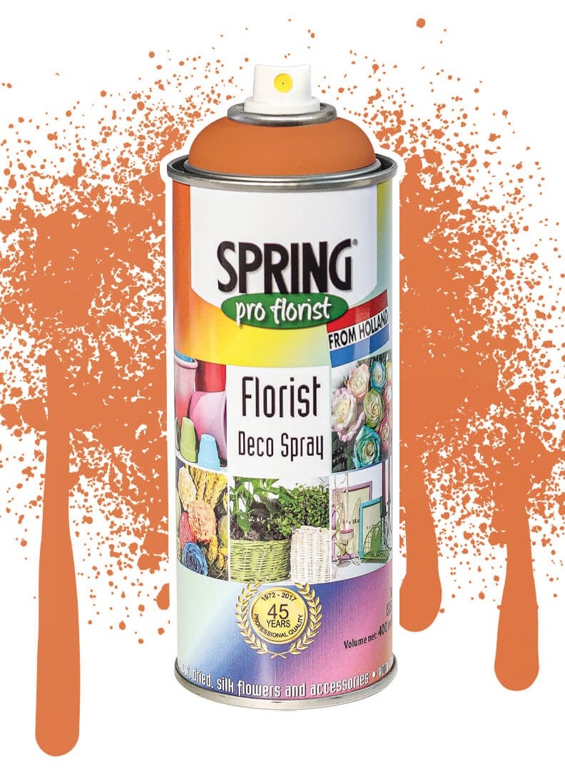 SPRING Spring Color Spray Floral Orange, 400ml, High-Quality Floral Spray for Fresh or Artificial Flowers 