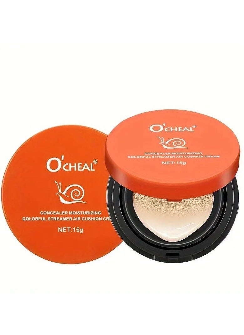 OCHEAL O'CHEAL Snail Air Cushion BB Cream - Moisturizing Concealer for All Skin Tones, Under 1 Fl Oz Cushion Compact, Natural Makeup Finish, Suitable for All Skin Types, Medium Coverage, Clean Look Effect #1  - Image 2