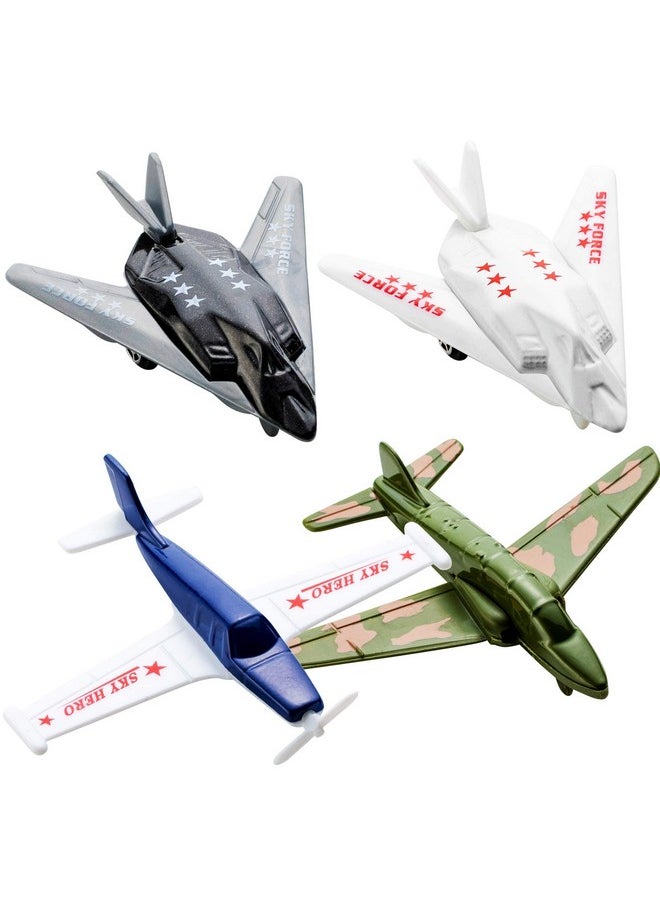 Bedwina Airplane Toys - 12 Pack Vehicle Aircraft Plane Playset, Includes Styles of Bomber, Military, F-16 Fighter Jets, for Birthday Party Favor Toys, for Kids Boys and Girls (Styles May Very)  - Image 3