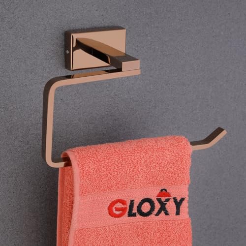 GLOXY Premium Napkin Holder - SS304 Rose Gold Finish Hand Towel Stand/Towel Ring - Wall Mount Hand Towel Holder in Bathroom - Bathroom Fittings Accessories Towel Holder for Washbasin - Image 1