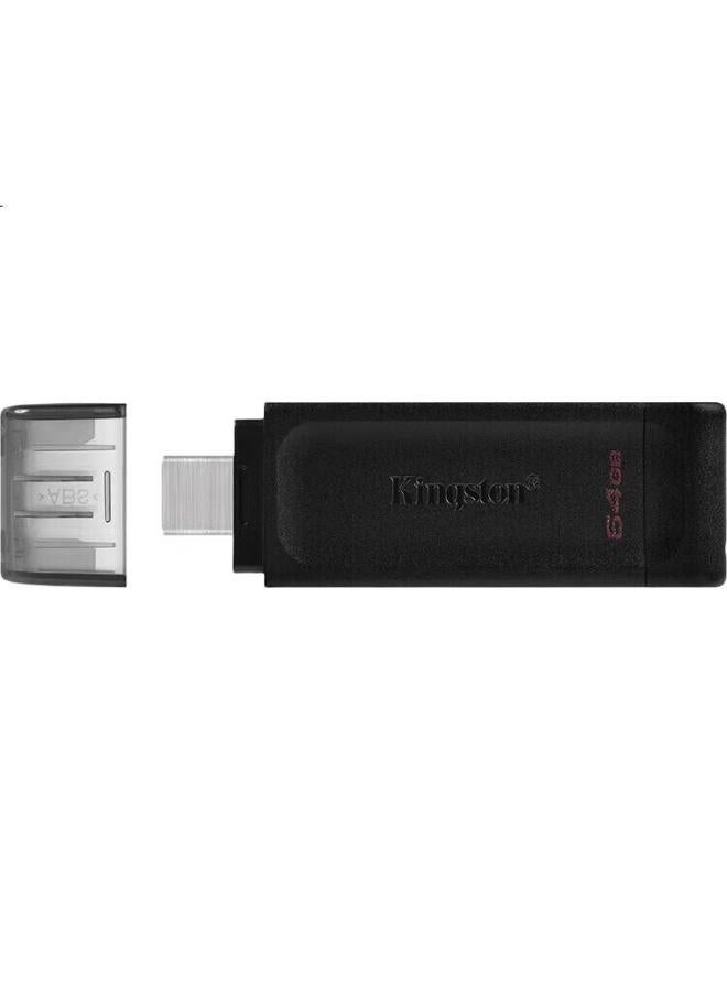 Kingston Kingston 64Gb Usb3.2 Gen1 Type-C High-Capacity Phone Flash Drive Dt70 Black Compatible With Android And Apple, Universal For Car And Computer - Image 1