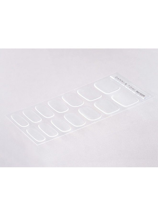 DANNI & TONI Semi Cured Gel Nail Strips Transparent Clear Gel Nail Stickers Sheer Gel Polish Strips(28 Stickers) Ultraglossy Longlasting Waterproof - Image 5