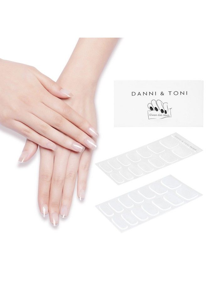 DANNI & TONI Semi Cured Gel Nail Strips Transparent Clear Gel Nail Stickers Sheer Gel Polish Strips(28 Stickers) Ultraglossy Longlasting Waterproof - Image 2